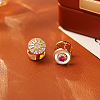Brass Micro Pave Cubic Zirconia Hoop Earrings FS-WG3CB04-01-2
