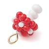 Beaded Mushroom Charms PALLOY-MZ01205-5
