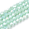 Opaque Solid Color Electroplate Glass Beads Strands EGLA-A039-P2mm-B20-1