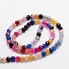 Faceted Natural Agate Round Beads Strands G-E318C-4mm-01-2