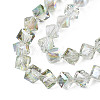 Electroplate Transparent Glass Beads Strands EGLA-N002-29-C03-3