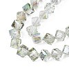 Electroplate Transparent Glass Beads Strands EGLA-N002-29-C03-3
