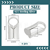4Pcs Column Sterling Silver Cord Ends STER-BC0004-47S-2