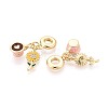 Brass Micro Pave Clear Cubic Zirconia and Enamel European Dangle Charms KK-T079-68G-2
