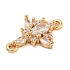 Brass Pave Clear Cubic Zirconia Connector Charms ZIRC-U004-02G-02-2