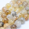 Natural Dendritic Quartz Beads Strands G-J373-01-12mm-1