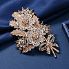 Malus Spectabilis Alloy Rhinestone Brooches for Backpack Clothes PW-WG79A77-01-2