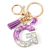 Alloy Resin Heart Keychains KEYC-TADJ0002-01G-G-2