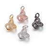 Brass Micro Pave Cubic Zirconia Pendants ZIRC-J021-21-RS-1