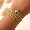 4Pcs Bohemian Summer Cross & Glass Seed Bead Beaded Stretch Bracelet Sets BE5944-1-2