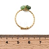 Adjustable 304 Stainless Steel Natural African Turquoise(Jasper) Cuff Open Rings RJEW-P187-01G-07-5