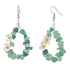 Flower 304 Stainless Steel Dangle Earrings EJEW-JE06802-4