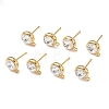 SHEGRACE Brass Rhinestone Flat Round Stud Earring Findings XGR0099G-120G-1