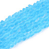 Frosted Transparent Glass Beads Strands GLAA-N016-4mm-06-1