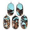 Assembled Natural Bronzite and Synthetic Turquoise Pendants G-R481-09B-1