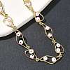 Brass Enamel Evil Eye Link Chain Necklaces NJEW-G183-01G-5
