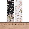 4 Yards 2 Colors Polyester Flower Printed Ribbon OCOR-A008-04-3