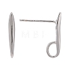 Anti-Tarnish Rhodium Plated 925 Sterling Silver Stud Earring Findings X-STER-K168-118P-3