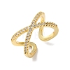 Adjustable Brass Micro Pave Clear Cubic Zirconia Cuff Rings X-RJEW-F101-17G-3
