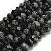 Natural Snowflake Obsidian Beads Strands G-Z111-A21-3