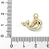Brass Micro Pave Clear Cubic Zirconia Pendants KK-F925-01G-02-3
