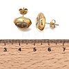 6 Pairs 304 Stainless Steel Pave Cubic Zirconia Stud Earrings SA-CBADCF0-04GP-04-5