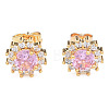 Cubic Zirconia Flower Stud Earrings EJEW-N011-60B-2