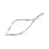 925 Sterling Silver Twisted Leaf Outline Connector Charms STER-R010-01P-2