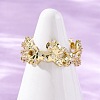 Brass Micro Pave Clear Cubic Zirconia Cuff Rings for Women RJEW-G345-02G-2