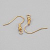 Golden Brass Earring Hooks Ear Wire Hooks X-KK-Q261-5-2