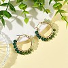 Dyed Natural Malaysia Jade Rondelle Bead & 201 Stainless Steel Hoop Earrings EJEW-JE07415-3