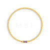 Birthstone 304 Stainless Steel Pave Cubic Zirconia Link Bracelets FS-WG4804B-03-1