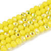 AB Color Plated Opaque Glass Rondelle Beads Strands EGLA-T029-4mm-09D-1