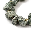 Raw Rough Natural Green Spot Jasper Beads Strands G-Z087-B16-4