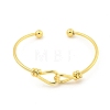 Cross Knot Brass Open Cuff Bangles for Women BJEW-G704-01G-2