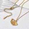 304 Stainless Steel Ginkgo Leaf Pendant Necklaces SA-CBA5A8D-05G-2
