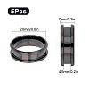 5Pcs 201 Stainless Steel Grooved Finger Ring Settings FIND-SC0003-16EB-2