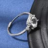 Brass Micro Pave Cubic Zirconia Finger Rings CU-CBA260E-07P-2