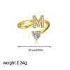 Brass Micro Pave Clear Cubic Zirconia Cuff Open Rings FS-WGF859A-20-1