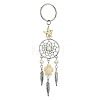 Alloy Woven Net/Web with Feather Pendant Keychain KEYC-JKC00590-02-1