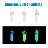 12Pcs 3 Colors Bullet Glass Pointed Luminous Pendants FIND-FH0005-53-4