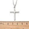 304 Stainless Steel Cross Pendant Cable Chain Necklaces NJEW-S442-05P-5