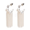 C-Shaped Brass Chain Tassel Stud Earrings EJEW-G391-21S-2