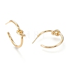 Brass Half Hoop Earrings EJEW-F255-04G-2