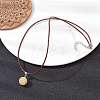 Natural Citrine Round Pendant Necklaces NJEW-JN04478-04-2