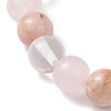 Natural Rose Quartz & Quartz Crystal & Sunstone Beads Stretch Bracelets for Women BJEW-TA00704-03-4