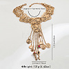 Ethnic Alloy Resin Filigree Flower Geometric Key Tassel Pendant Necklaces for Women WG2659D-01-5