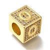 Brass Cubic Zirconia Beads KK-Q818-01O-G-2