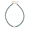 Ocean Synthetic Turquoise Starfish & Chrysocolla and Lapis Lazuli Heishi Beaded Necklaces for Women NJEW-JN06298-2