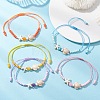 Adjustable Ocean Starfish Turtle Natural Mixed Gemstone & Glass Seed Beads Braided Bracelets BJEW-MZ00324-1